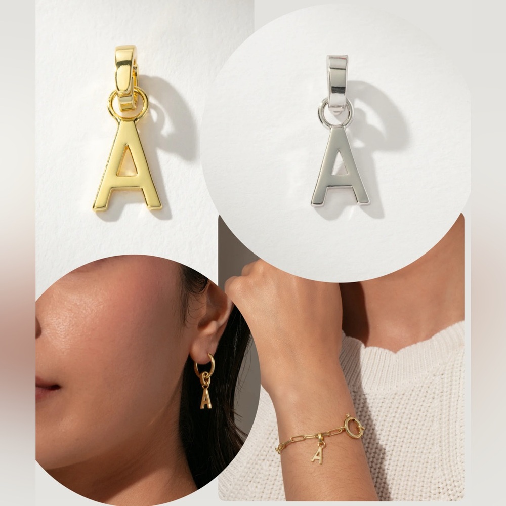Gold and Silver Letter initial jewelry